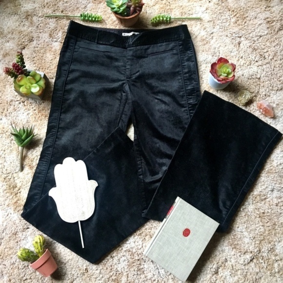 {Nanette Lepore} Black Velvet Trouser Dress Pants - Picture 3 of 8